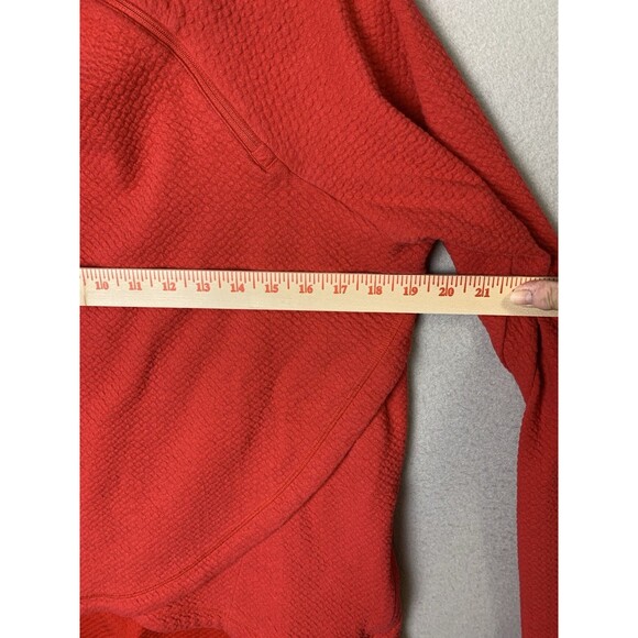 Ibkul Top Womans Size Large Red Asymmetrical 1/4 Zip Long Sleeve Pullover READ - Picture 6 of 8